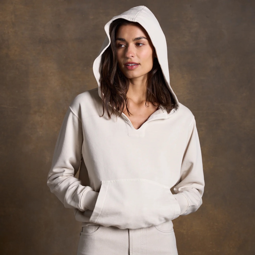 Rowan Avery Classic Terry Hoodie In Oat